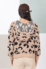Leopard Print Soft Sweater - Taupe ONLY 1 SIZE SMALL LEFT