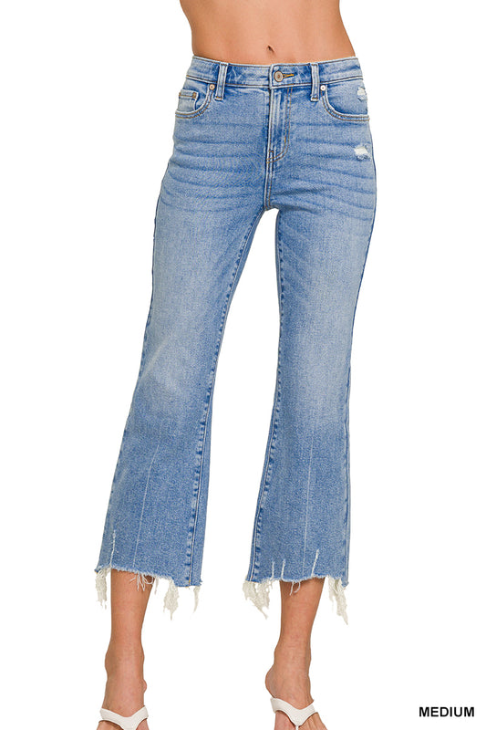 Kick Crop Flare Denim Jeans - Medium