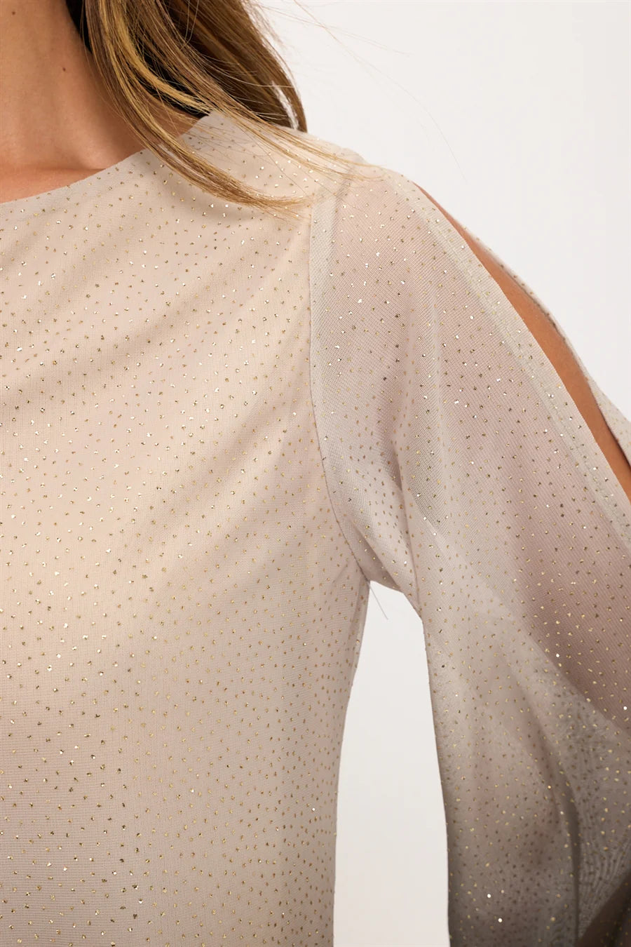 Ombre Cold Shoulder Top - Black/Brown/Nude