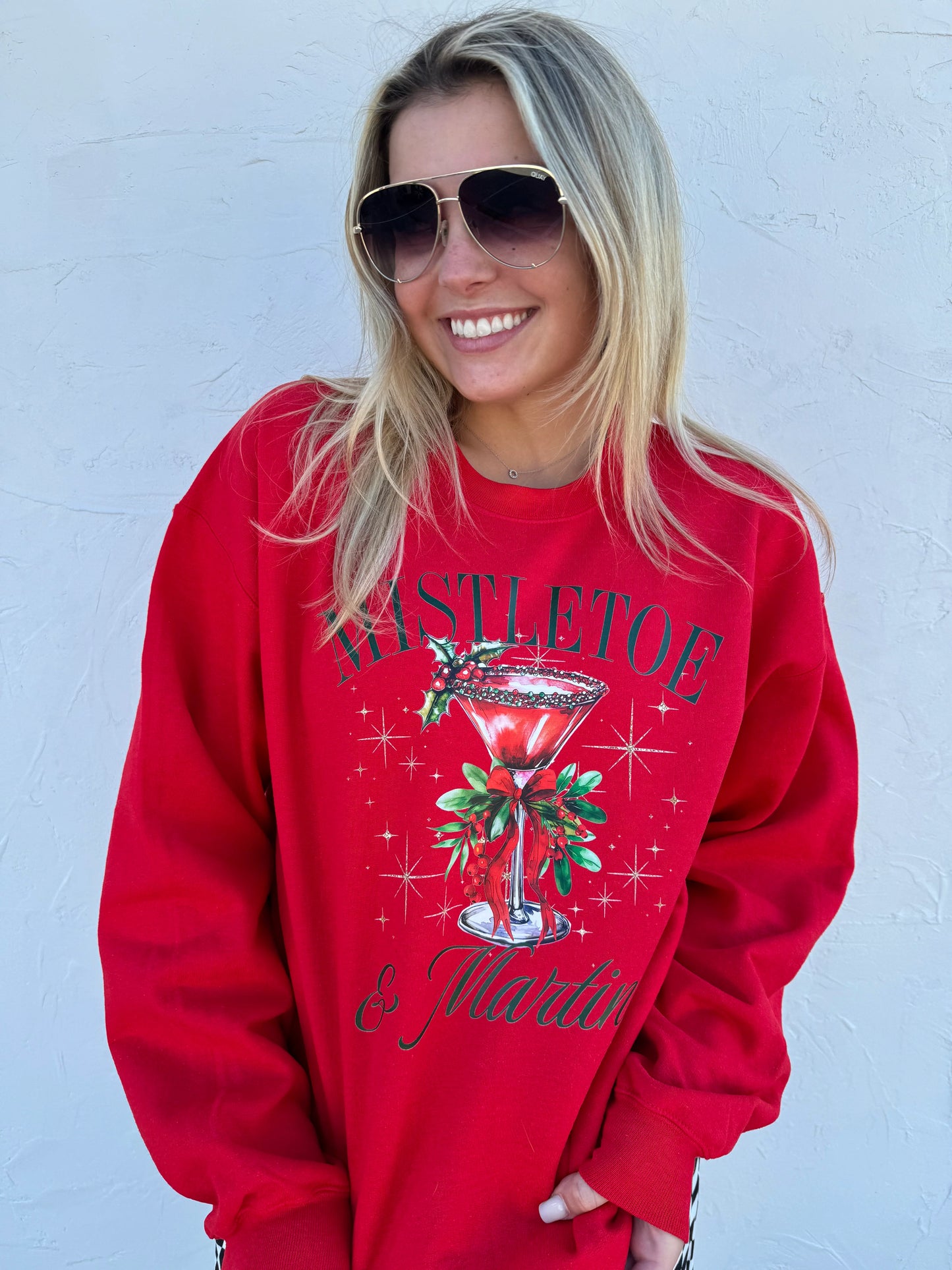 Mistletoe & Martinis Sweatshirt - Red