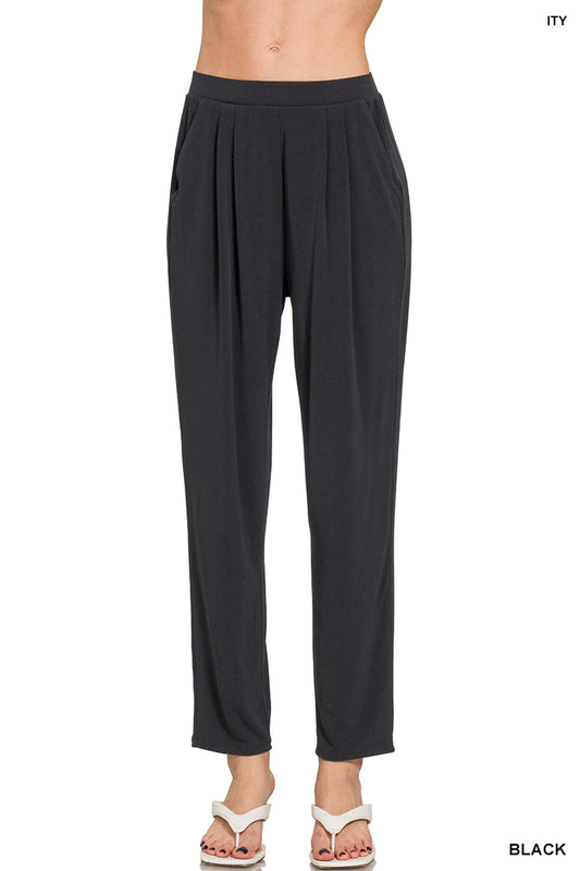 ITY Pleated Waist Pants - Black