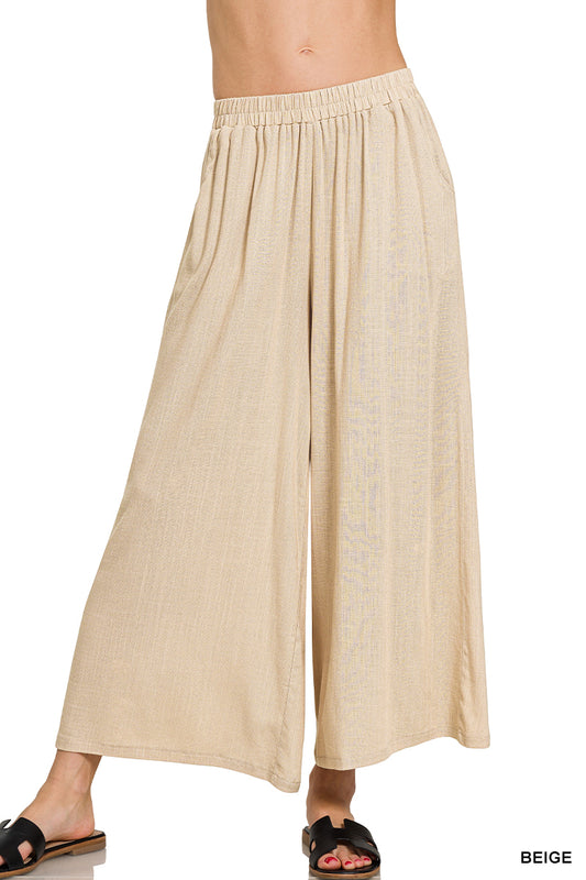 Wide Leg Pant - Beige ONLY 1 M LEFT