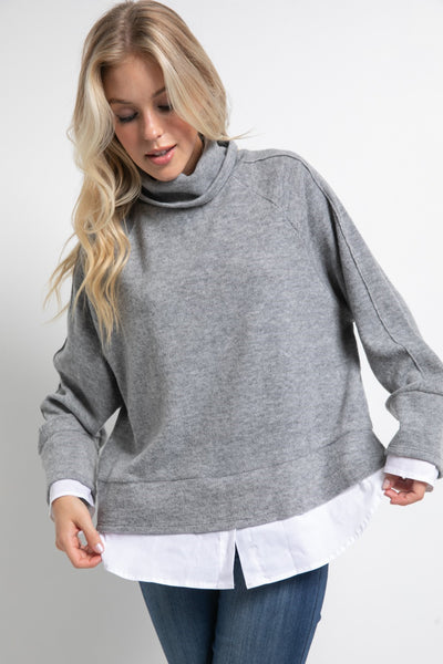 2Fer Top - Heather Gray ONLY 1 SMALL LEFT