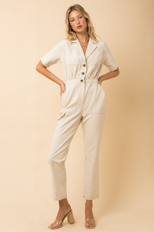 Utility Boiler Jumpsuit - Ecru ONLY 1 MEDIUM LEFT