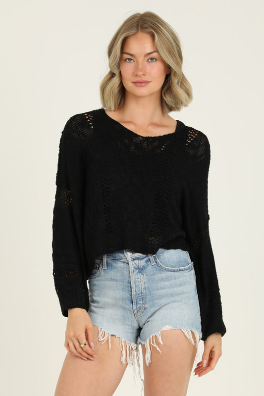 V Neck Sweater - Black