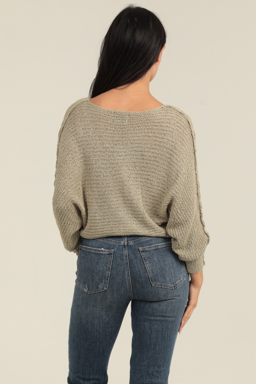 Cardi with Front Ties - Sage