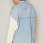 Sweater Shacket - Denim/Ivory