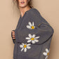 Flower Power Hoodie Sweater - Charcoal