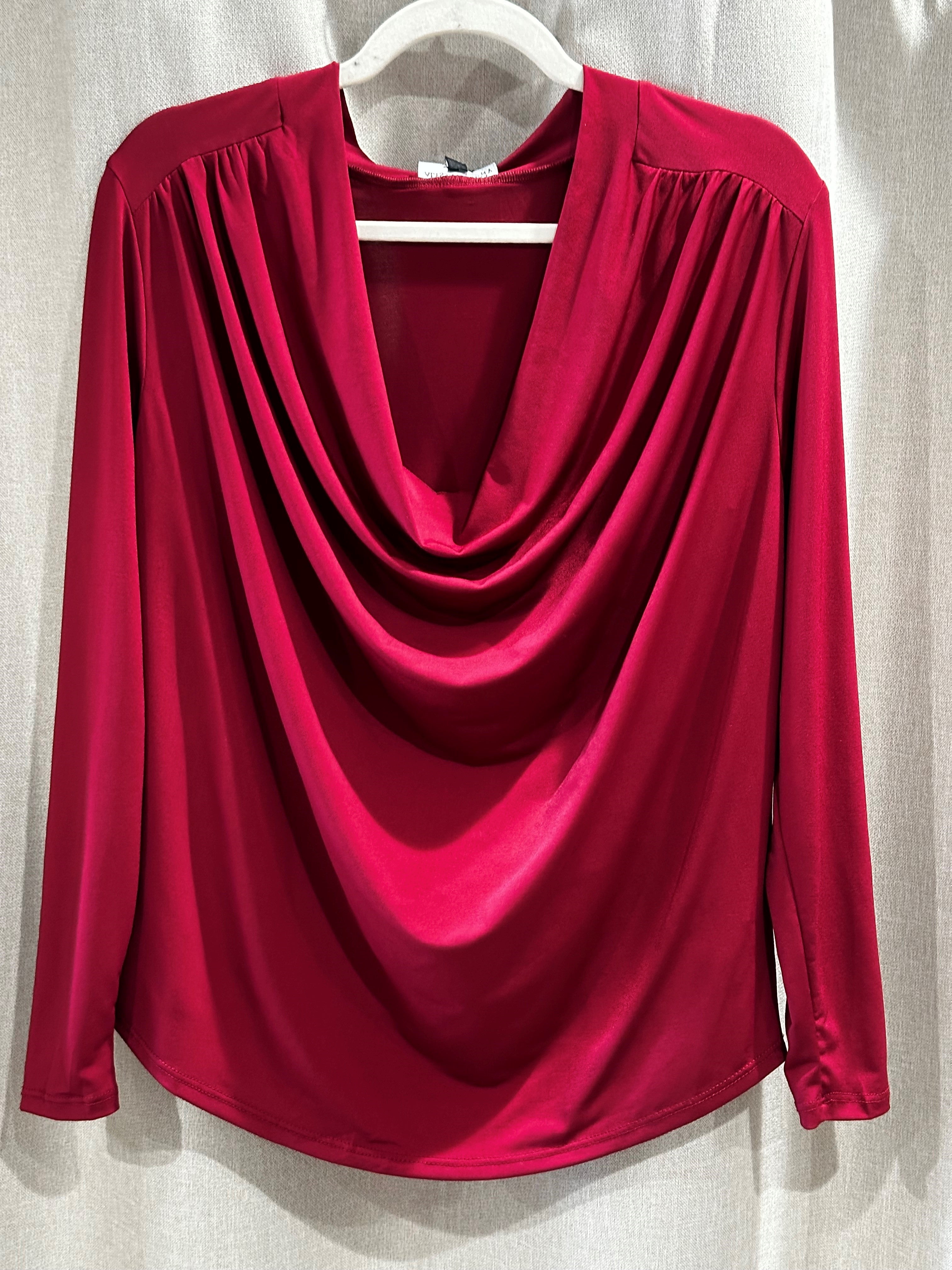 L/S ITY Cowl Neck - Oxblood