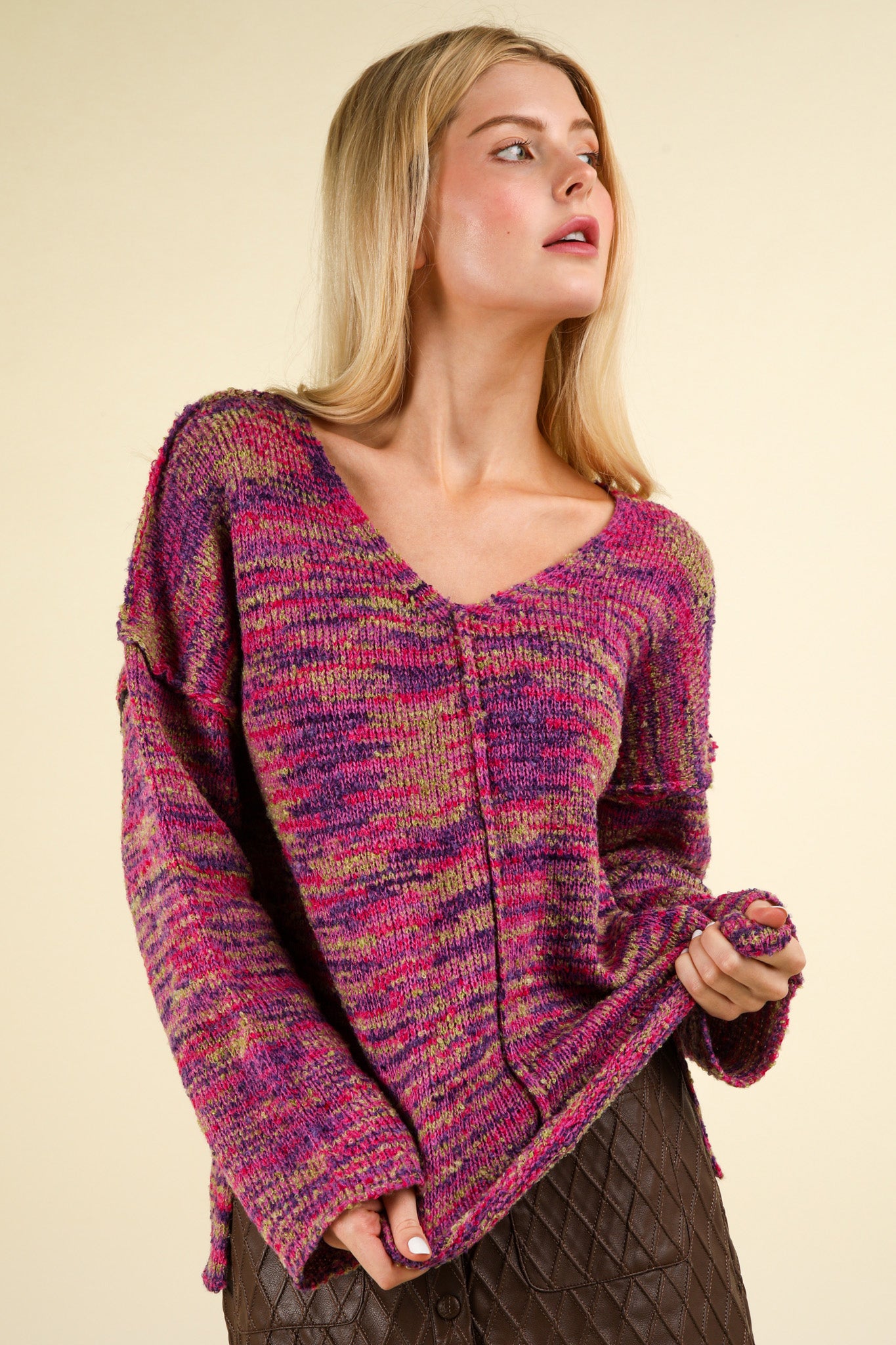 Multi Color Sweater - Pink Mix