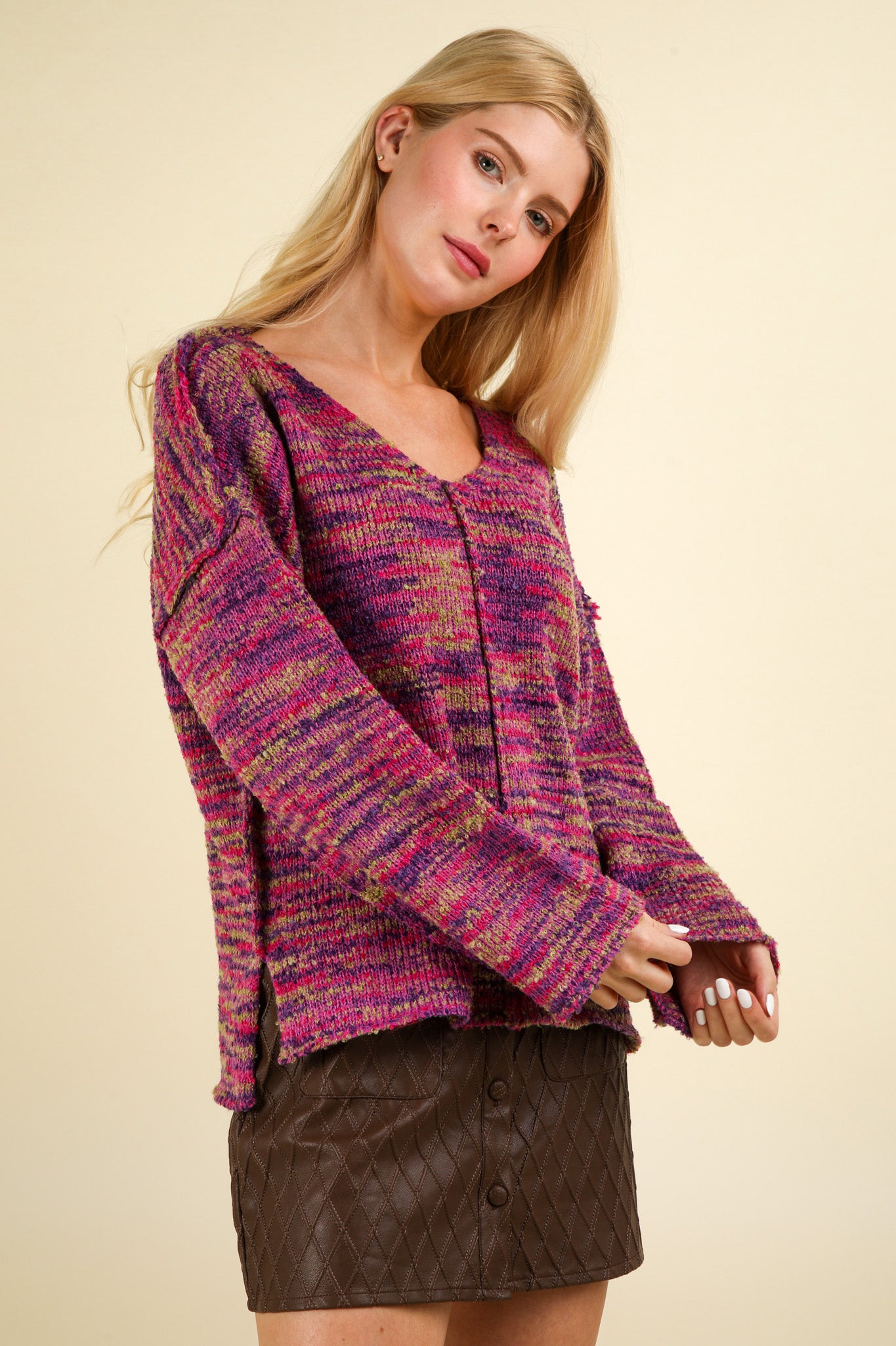 Multi Color Sweater - Pink Mix