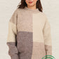 Color Block Sweater Top - Cream