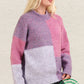 Color Block Sweater Top - Purple