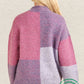 Color Block Sweater Top - Purple