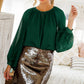 Sparkle Sleeve Blouse - Hunter Green