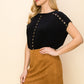 Gold Grommet Top - Black