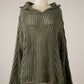 Braided Crochet Hoodie Sweater - Sage