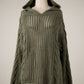 Braided Crochet Hoodie Sweater - Sage
