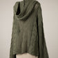Braided Crochet Hoodie Sweater - Sage