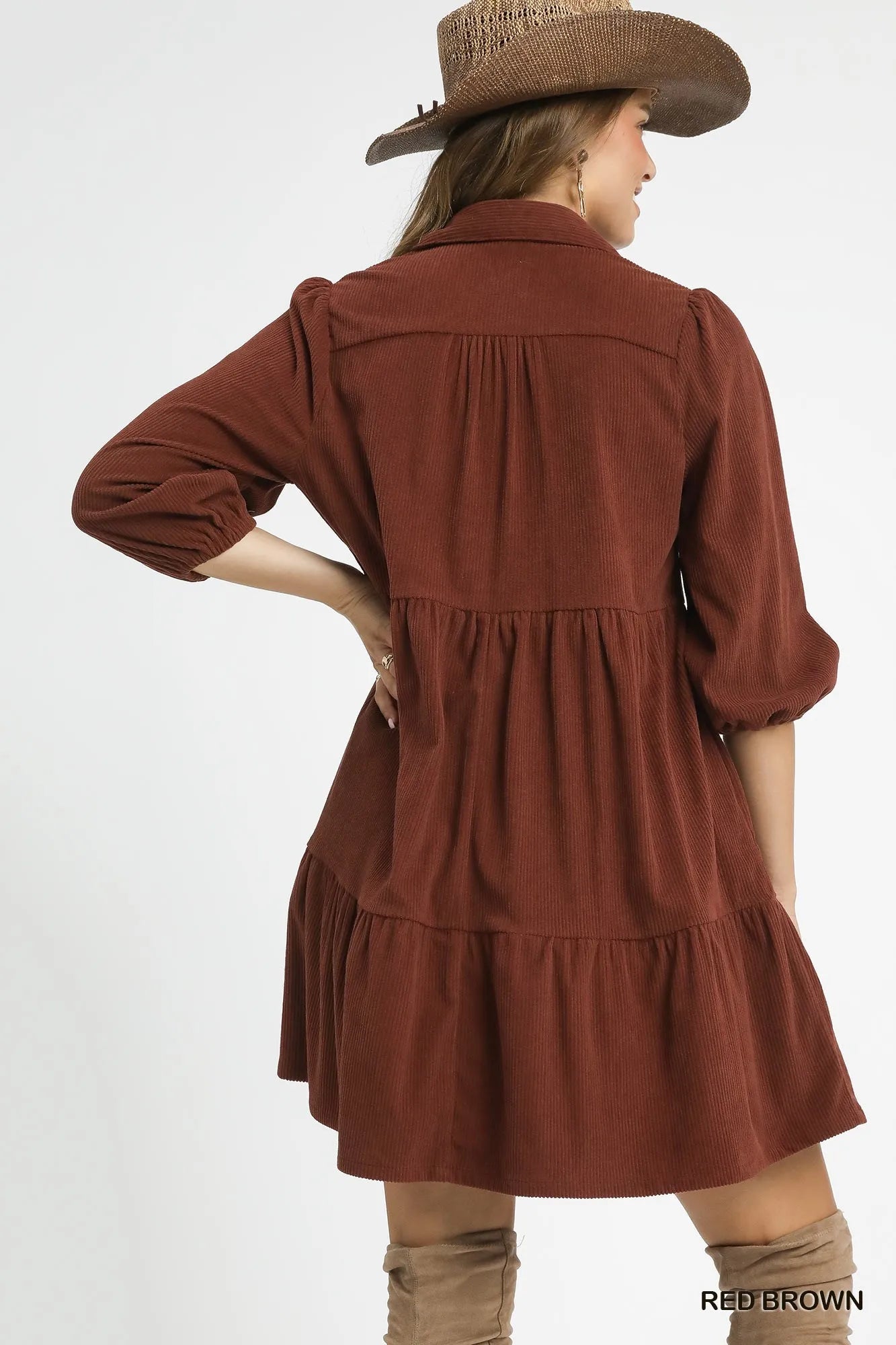 corduroy tiered mini dress Womens Corduroy Button Up Tiered Mini Dress| Boho Clothing Sophie & Hailee