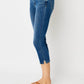 Mid Rise Capri with Side Slit - Medium Blue