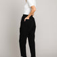 Fray Hem Detailed Cropped Pants - Black