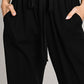 Fray Hem Detailed Cropped Pants - Black