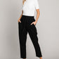 Fray Hem Detailed Cropped Pants - Black