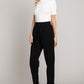 Fray Hem Detailed Cropped Pants - Black