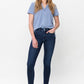 Mid Rise Classic Crinkle Ankle Detail Skinny - Dark Blue ONLY SIZE 9(29) LEFT