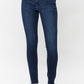 Mid Rise Classic Crinkle Ankle Detail Skinny - Dark Blue ONLY SIZE 9(29) LEFT