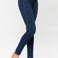 Mid Rise Classic Crinkle Ankle Detail Skinny - Dark Blue ONLY SIZE 9(29) LEFT