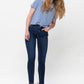 Mid Rise Classic Crinkle Ankle Detail Skinny - Dark Blue ONLY SIZE 9(29) LEFT