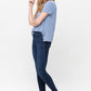 Mid Rise Classic Crinkle Ankle Detail Skinny - Dark Blue ONLY SIZE 9(29) LEFT