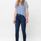 Mid Rise Classic Crinkle Ankle Detail Skinny - Dark Blue ONLY SIZE 9(29) LEFT