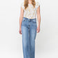 Mid Rise Vintage Wash Wide Leg Jeans - Medium