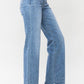 Mid Rise Vintage Wash Wide Leg Jeans - Medium