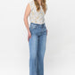 Mid Rise Vintage Wash Wide Leg Jeans - Medium