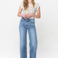 Mid Rise Vintage Wash Wide Leg Jeans - Medium