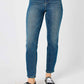 High Waist Tummy Control Slim Jeans - Dark