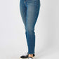 High Waist Tummy Control Slim Jeans - Dark