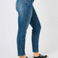 High Waist Tummy Control Slim Jeans - Dark