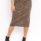 Midi Skirt - Brown/Black Animal Print