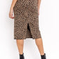 Midi Skirt - Brown/Black Animal Print