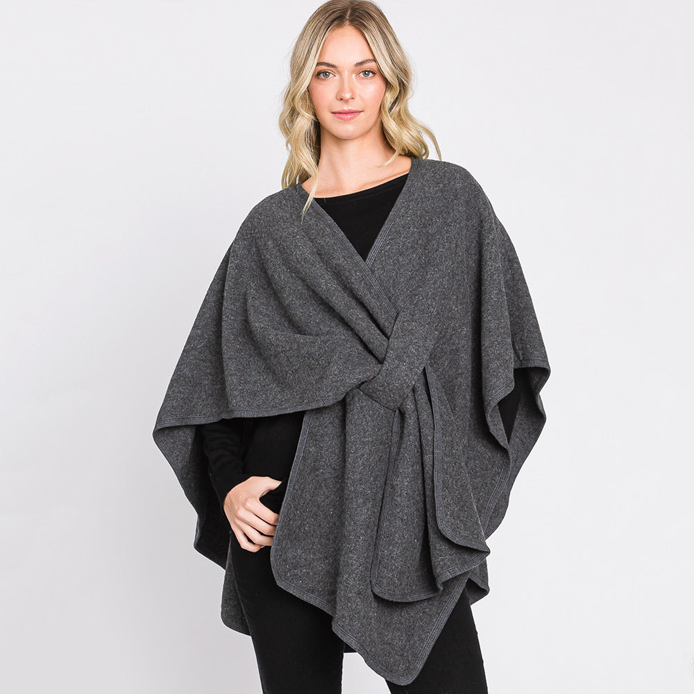 Solid Knit Cape/Poncho - O/S  6 Colors