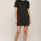 Jewel Embellished Faux Suede Shift Dress - Black  ONLY 1 S LEFT