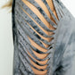 Cut Out Tie Dye Top - Grey/Charcoal