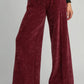 Luxe Knit Wide Leg Pants - Merlot