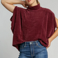 Luxe Knit Poncho Style Top - Merlot