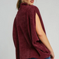 Luxe Knit Poncho Style Top - Merlot